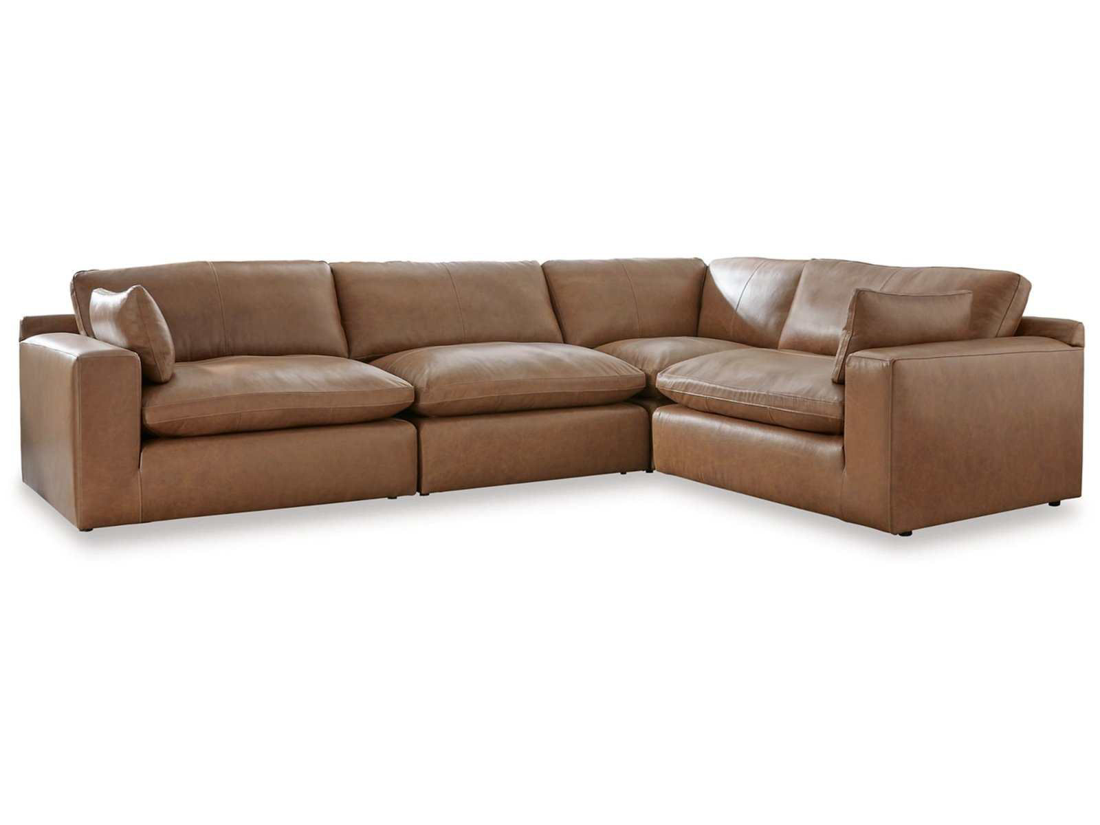 Viva Furniture Emilia Caramel Leather Modular Sectional | Wayfair